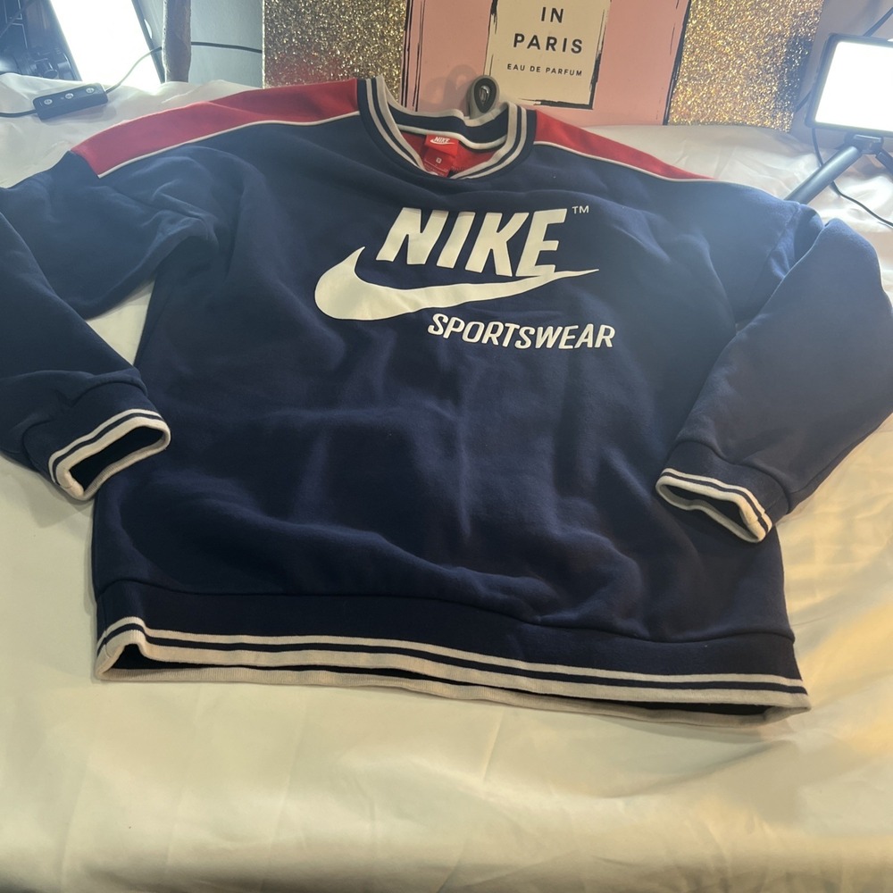 Nike Sportswear Nsw Colorblock Crew Sweatshirt Navy Blue Red Size‎ S fleece472
